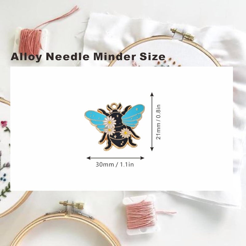 MAGNEECH 3Pcs Insect Themed Needle Minder, Magnetic Pin Holder for Cross Stitch, Needlework and Embroidery Accessories - Keep Your Needles Secure（ Bees，Butterflies，Cicadas） - Image 2